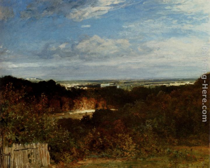 A View Towards The Seine From Suresnes painting - Constant Troyon A View Towards The Seine From Suresnes art painting